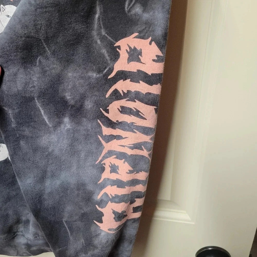 ‼️3/$30‼️ Ripndip Acid Wash Lightening Tie Dye Cat Peace Sign Nerm Hoodie Small - Picture 4 of 12